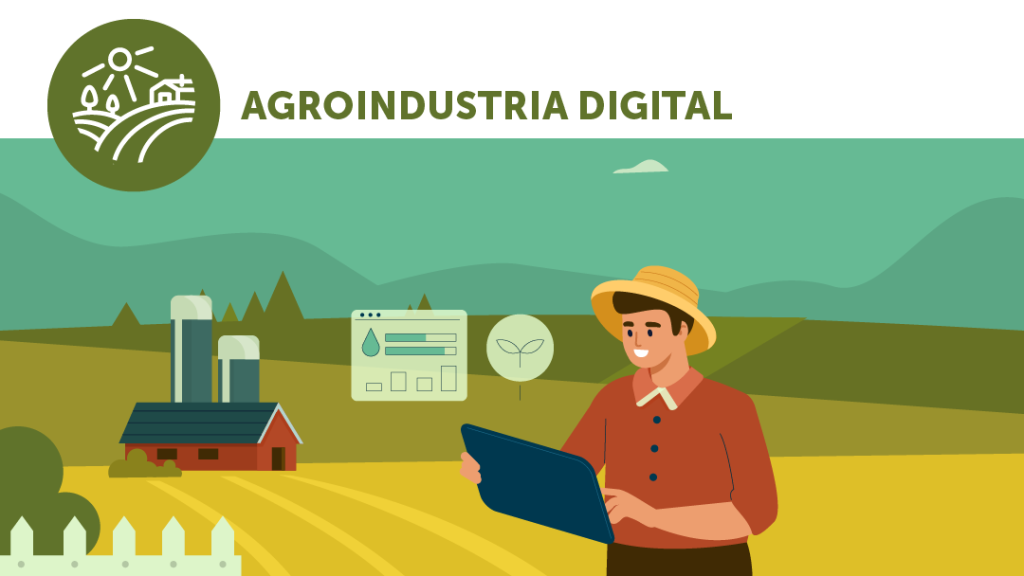 Ilustración de agroindustria digital
